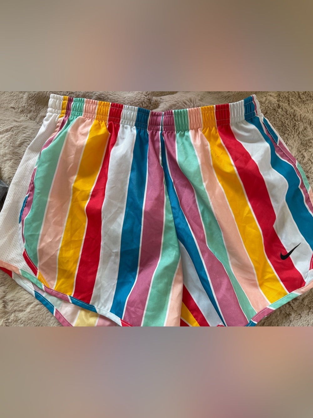 Nike Rainbow Striped Running Shorts - Multicolor
